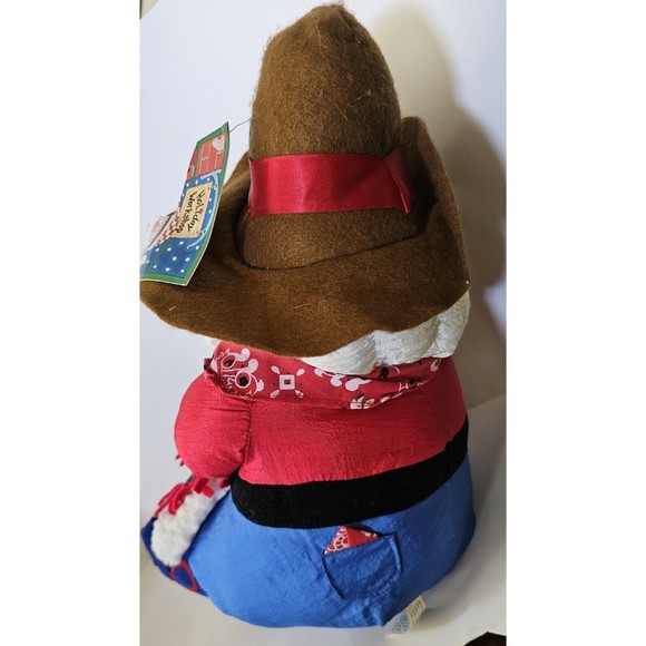 Plush Vintage Christmas Cowboy Santa Partial Tag Candy Cane Guns... - Picture 7 of 16